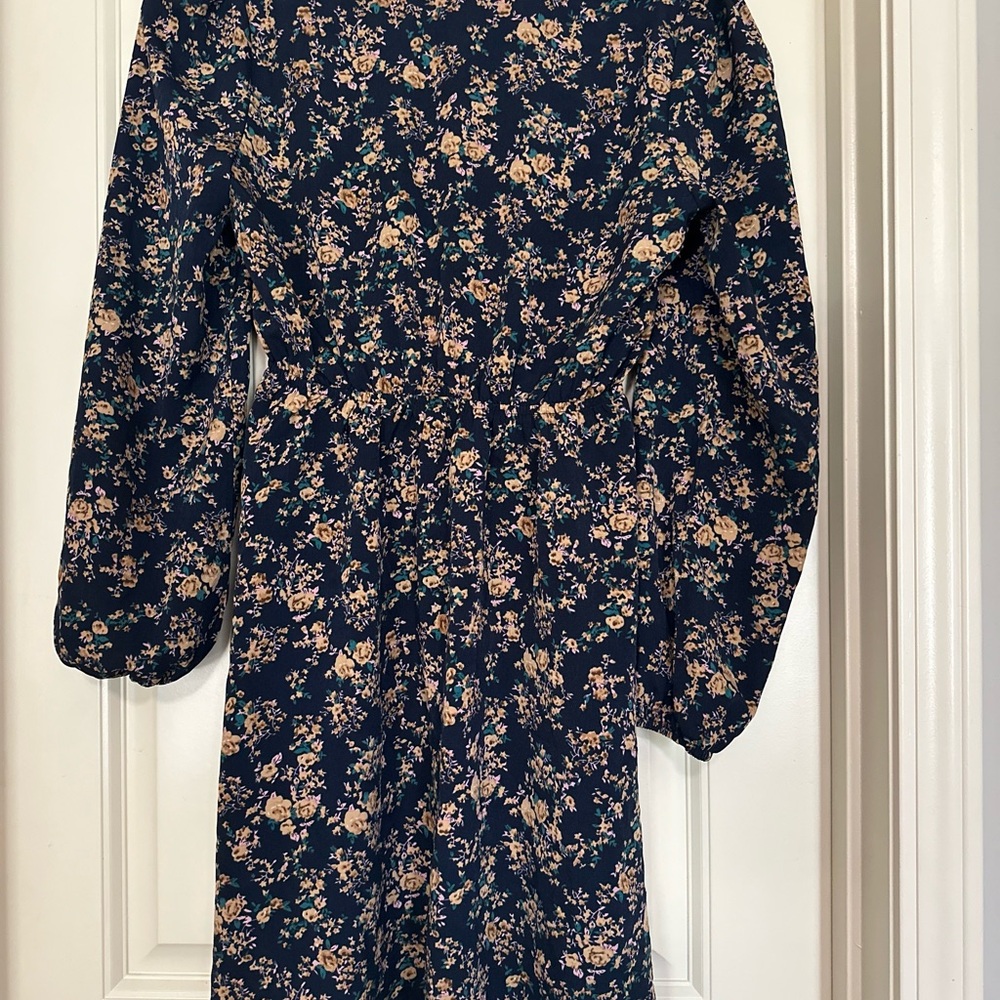 Cupshe Floral Midi Dress - Navy and Peach